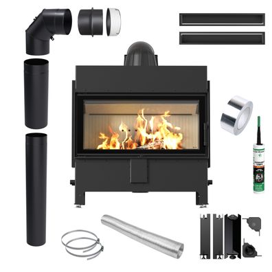 Kamin KRATKI LUCY 16 kW Ø200 Set Zubehör Rohre Luft mit Schließung