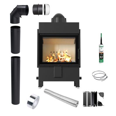 Kamineinsatz KRATKI LUCY 12kW Ø200 Schließung Montageset