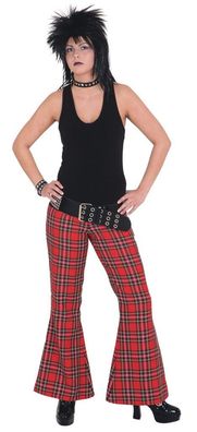 Schlaghose kariert Schottenmuster 70er Jahre Schlager - Größen: 36