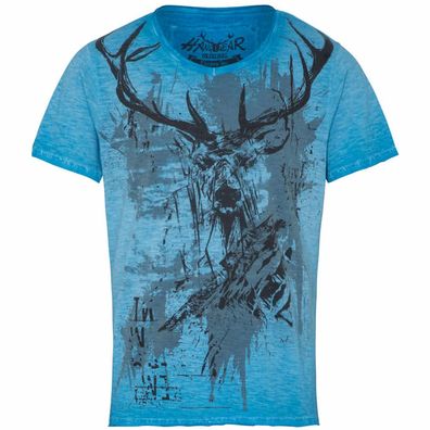 Hangowear Trachtenshirt Jarvis blau - Größe: S