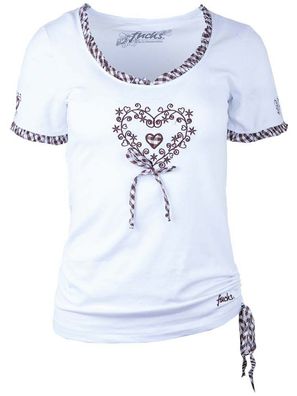 Trachtenshirt Zenzi weiß Fuchs Trachtenmoden - Größe: XS