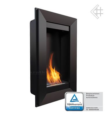 Wandkamin Bioethanol Charlie2 TÜV schwarz