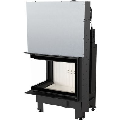 Kamineinsatz aus Stahl KRATKI MBZ links 13 kW Ø 200 mit Schiebetür