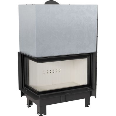 Kamineinsatz aus Stahl KRATKI MBO links 15 kW Ø 200 mit Schiebetür