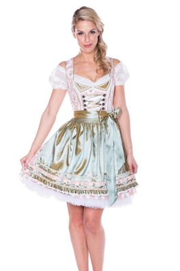 Dirndl Tiara 50er Länge natur grün - Größe: 40