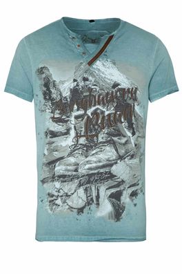 Hangowear Trachtenshirt Silvan türkis - Größe: 3XL