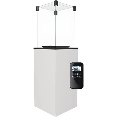 Terrassenheizer Patio Glas weiß automatische Steuerung 8,2kW