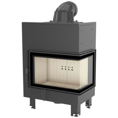 Kamineinsatz aus Stahl KRATKI MBM rechts 10 kW Ø 200 gebogenes Glas