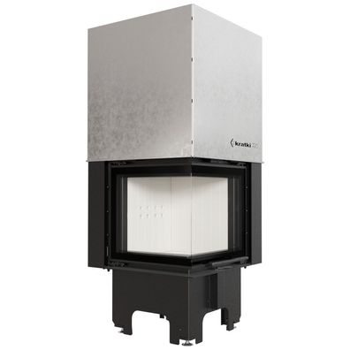 Kamineinsatz aus Stahl KRATKI VNL 480/480 8 kW Ø 200 mit Schiebetür