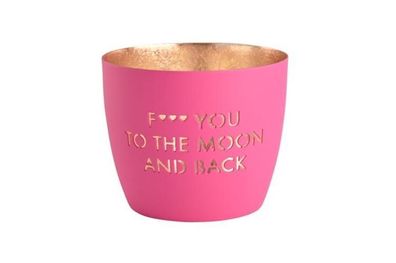 Madras, Windlicht, M, F… you to the moon and back, hot pink/gold 1145204013 1 St