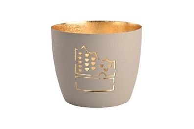 Gift Company Madras, Windlicht, M, Elbphilharmonie, flannel/gold, 1144304030 1 St