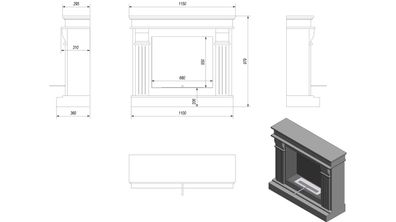 Portal Bioethanolkamin AUGUST TÜV schwarz