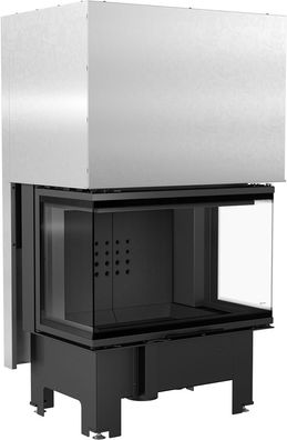 Kamineinsatz KRATKI NBC 800/400 10 kW Ø 200 mit Schiebetür schwarz Verkleidung