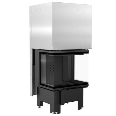 Kamineinsatz KRATKI NBC 600/400 9 kW Ø 200 mit Schiebetür schwarz Verkleidung