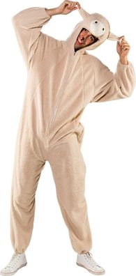 Kostüm Schaf Overall beige - Größe: 160cm-175cm