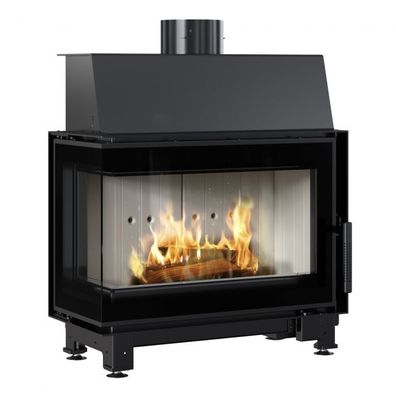 Kamineinsatz aus Stahl KRATKI SIMPLE links 6 kW Ø 150