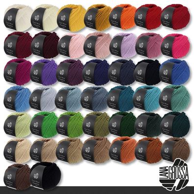 Lana Grossa 5 x 50 g Cool Wool Superbig Uni Schurwolle Merino extra Wolle 44 Farben