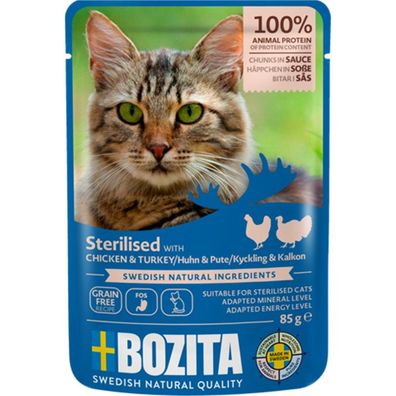 Bozita Cat Häppchen in Sauce Sterilised Huhn & Pute 12 x 85g