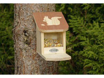 Esschert DESIGN Eichhörnchen Futterhaus Holz 14,6x24,9x26,1cm