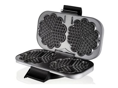 UNOLD Waffelautomat 48241 für 2 Waffeln in Herzform, 1200 W silber