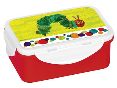 GEDA Brotdose Raupe Nimmersatt 16x10,5x6,5cm rot/grün