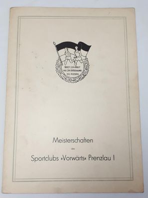 DDR Urkunde Sportclub Vorwärts Prenzlau I Meisterschaften 1955 100 m Lauf