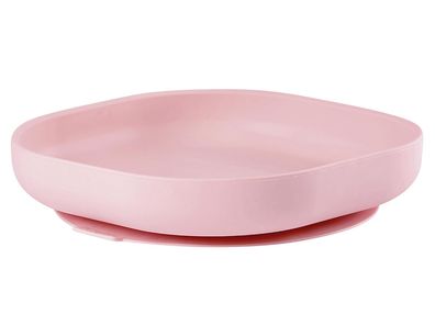 BEABA Teller Silikon mit Saugnapf rose
