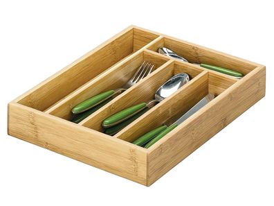 ZELLER Present Besteckkasten Bamboo 5 Fächer 34x26x5cm natur