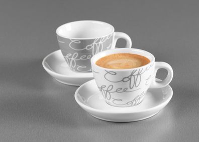 Ritzenhoff & BREKER Espressotasse Cornello mit Untertasse 80ml grey 2er Set
