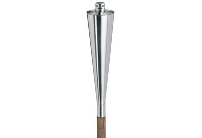 BLOMUS Gartenfackel Orchos Edelstahl matt/Hartholz 300 ml 151cm Ø7cm inox/braun