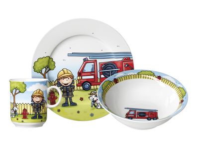 Ritzenhoff & BREKER Kindergeschirr Feuerwehrmann Bernie 3teilig