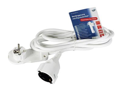 REV RITTER Verlängerungskabel 3m Flachstecker weiß