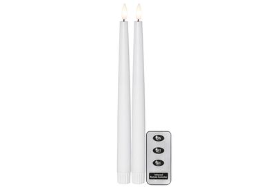 Kerze LED 2,1x28,5cm weiß 2SZ