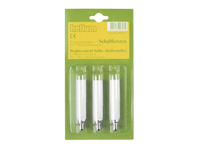 HELLUM Schaftkerze für 10er Kette 23V/3W E10 innen und außen elfenbein 3 Stück