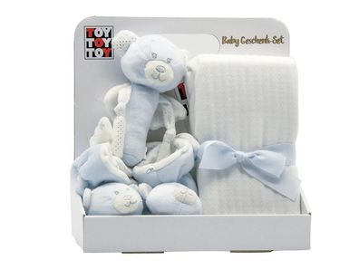 Babydecke+Schuhe Bär hellblau