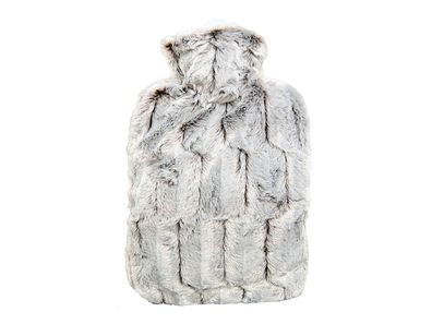 HUGO FROSCH Wärmflasche Klassik Hochflor-Flauschbezug 1,8 l braun/silber melange