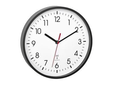 TFA Funk Wanduhr Ø24,5cm schwarz