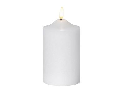 STAR Trading Kerze Flamme LED mit Timer 15x7,5cm weiß