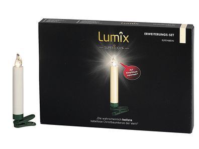 Krinner Christbaumkerze kabellos Lumix Superlight 6er Erweiterung elfenbein
