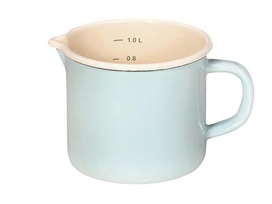 KARL KRÜGER Milchtopf mit Ausguss und Innenskalierung Ø12cm mint