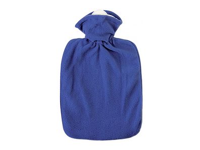 HUGO FROSCH Wärmflasche Klassik Fleecebezug 1,8 l blau
