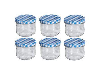 EMSY Schraubdeckelglas Sturz mit 82mm TO-Deckel kariert 250 ml 6er Pack