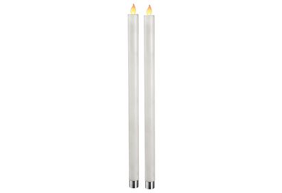 STAR Trading 2 LED Leuchterkerzen Twinkle 30x5cm weiß
