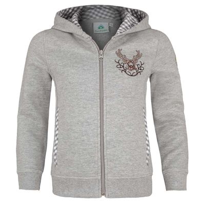 Kapuzenjacke Sweater 57301 Kinder grau Isar-Trachten - Größe: 152