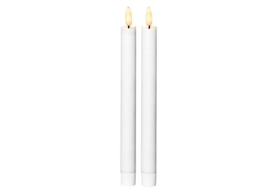 STAR Trading Leuchterkerze Flamme LED mit Timer 25x2,1cm weiß 2 Stück