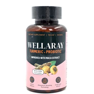 WellaRay 90 Kapseln mit Kurkuma, Probiotika Wohlbefinden & Energie Blitzversand