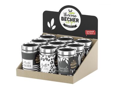 LA VIDA Display Becher Thermo to go Salt&Pepper 240ml 9Stück