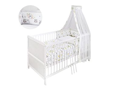 Komplett-Bett Eule 140x70cm weiß