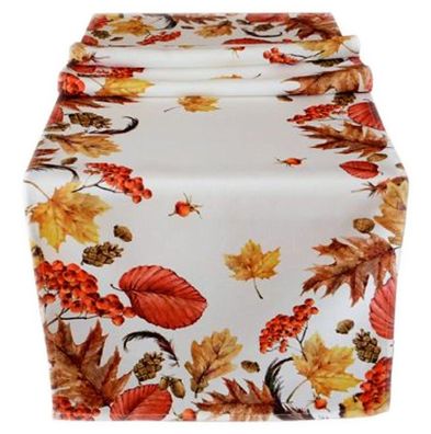 Tischläufer Herbst Tischdecke Stoff 40 x 140 Tischwäsche Pflegeleicht Herbstlaub