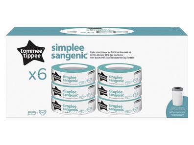 TOMMEE TIPPEE Nachfüllkassette für Simplee Sangenic Windeleimer 6er Set
